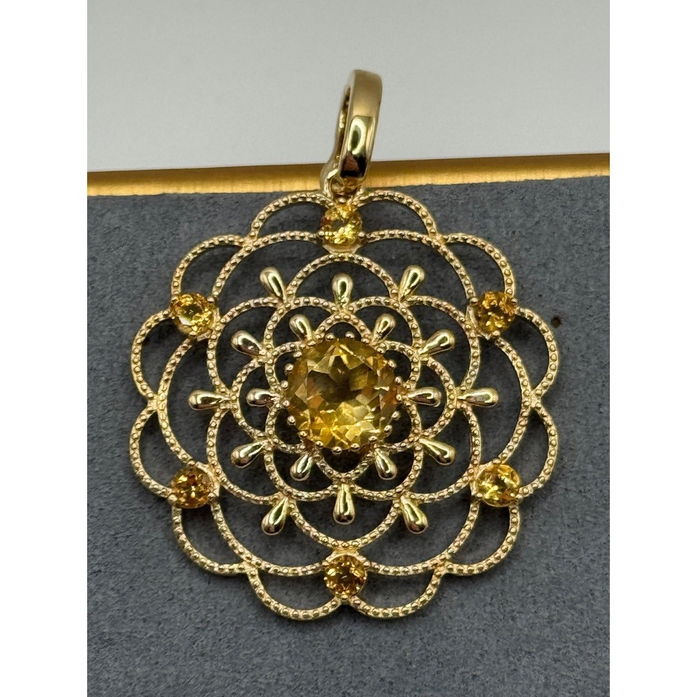 Sterling Silver‎ Vermeil Enhancer Pendant Signed PAJ